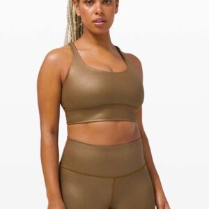 Lululemon Energy Bra Long Line Shine Medium Support, B–D Cup Size 8